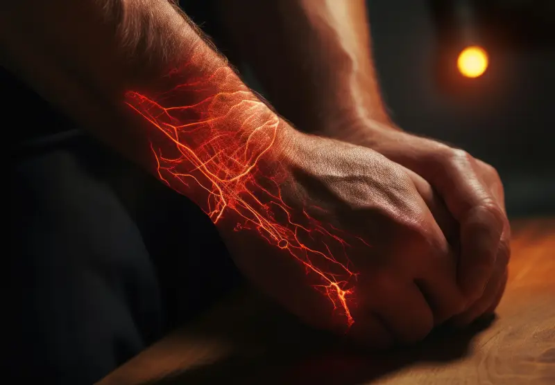 closeup-person39s-arm-with-red-light